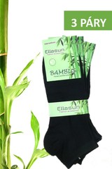 Ellasun pánské bambusové ponožky kotníkové černé 3 páry