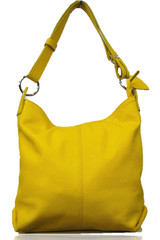Made in Italy dámská kožená kabelka přes rameno žlutá
