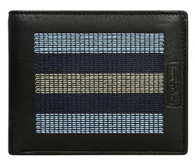 Pánská modrá kožená peněženka CAVALDI 701-EG Black/Blue