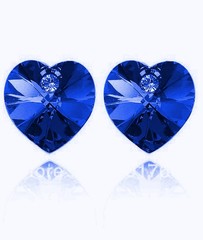 Náušnice ve tvaru srdce modré