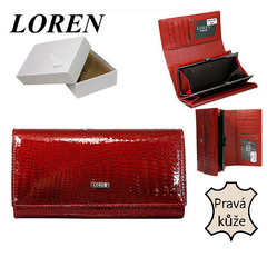 Loren Dámská kožená peněženka červená velká 64003-RS RED FK