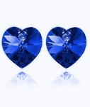 Náušnice ve tvaru srdce modré